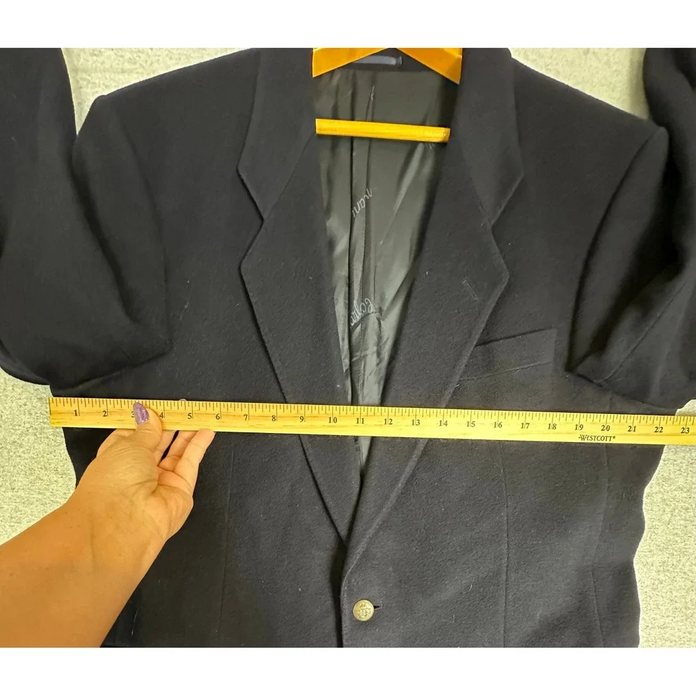 Carlo Boscani 100% Cashmere Blazer 44R Navy Blue Made in Ireland Button Crest